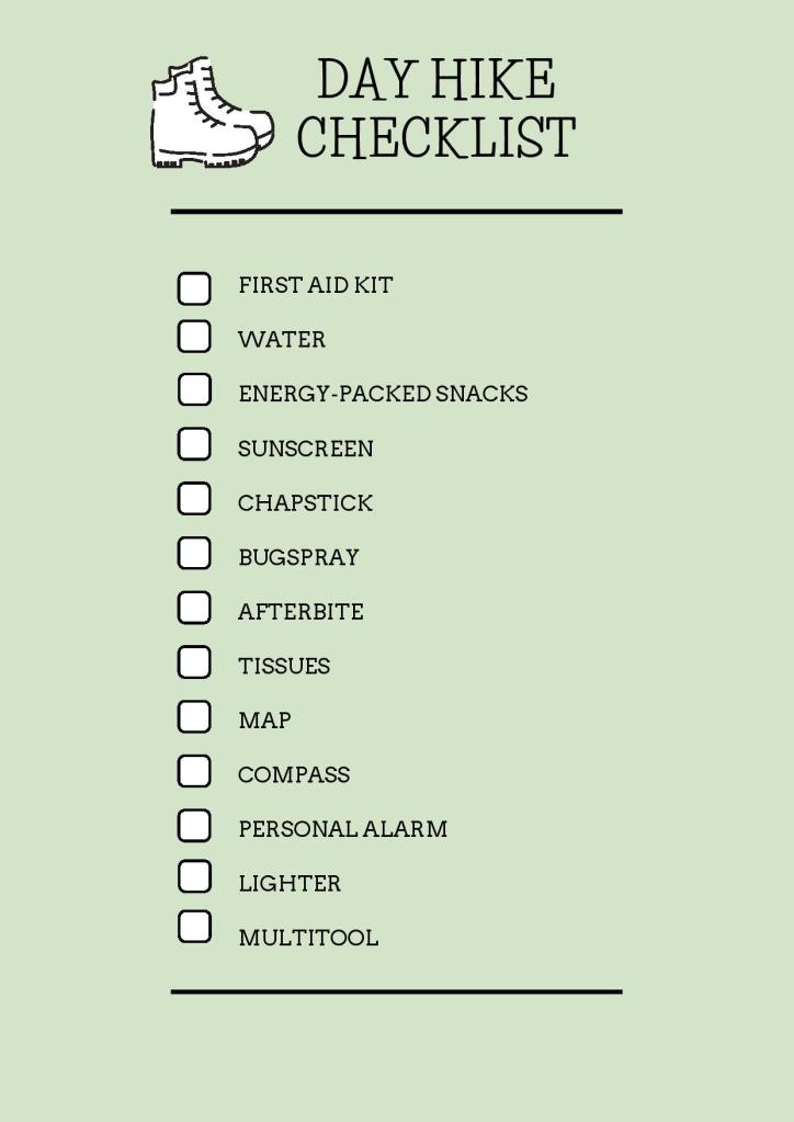 Day Hike Checklist